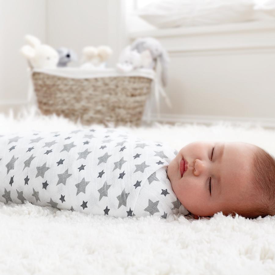 aden+anais Otulacz muślinowy TWINKLE STAR GREY 4 szt.