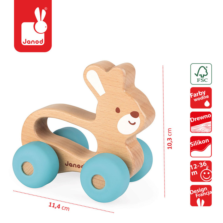 Janod Pojazd Baby Pop Królik