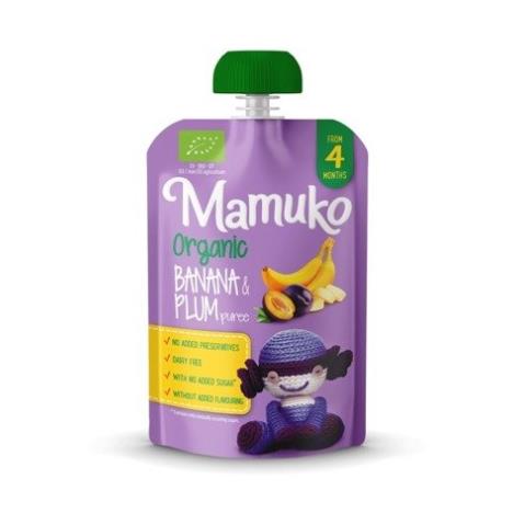 MAMUKO Puree owocowe BIO banan śliwka