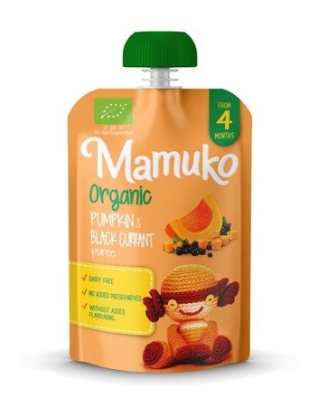 MAMUKO Puree warzywno-owocowe BIO dynia czarna porzeczka