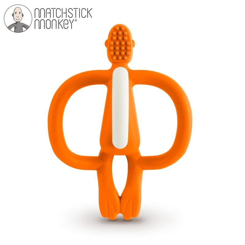 MATCHSTICK MONKEY Gryzak ze szczoteczką pomarańczowy