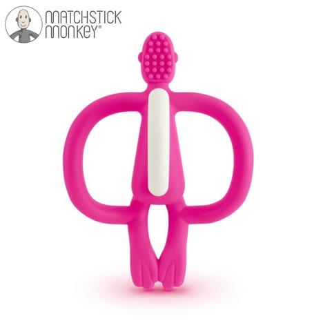 MATCHSTICK MONKEY Gryzak ze szczoteczką różowy