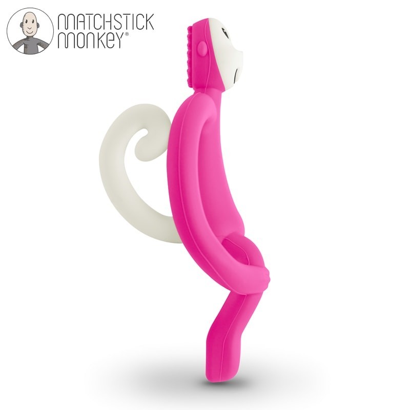 MATCHSTICK MONKEY Gryzak ze szczoteczką różowy