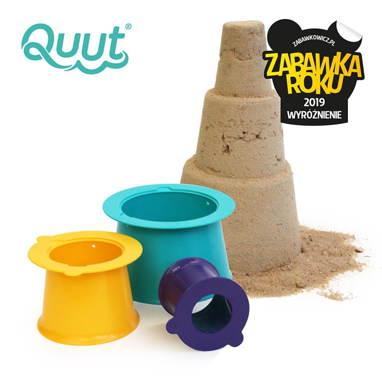 QUUT Zestaw 3 foremek do piasku Wieża Alto Green Purple Yellow