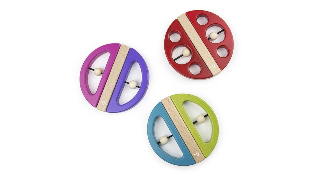 TEGU Drewniane klocki magnetyczne BABY AND TODDLER Swivel Bug Pink Purple