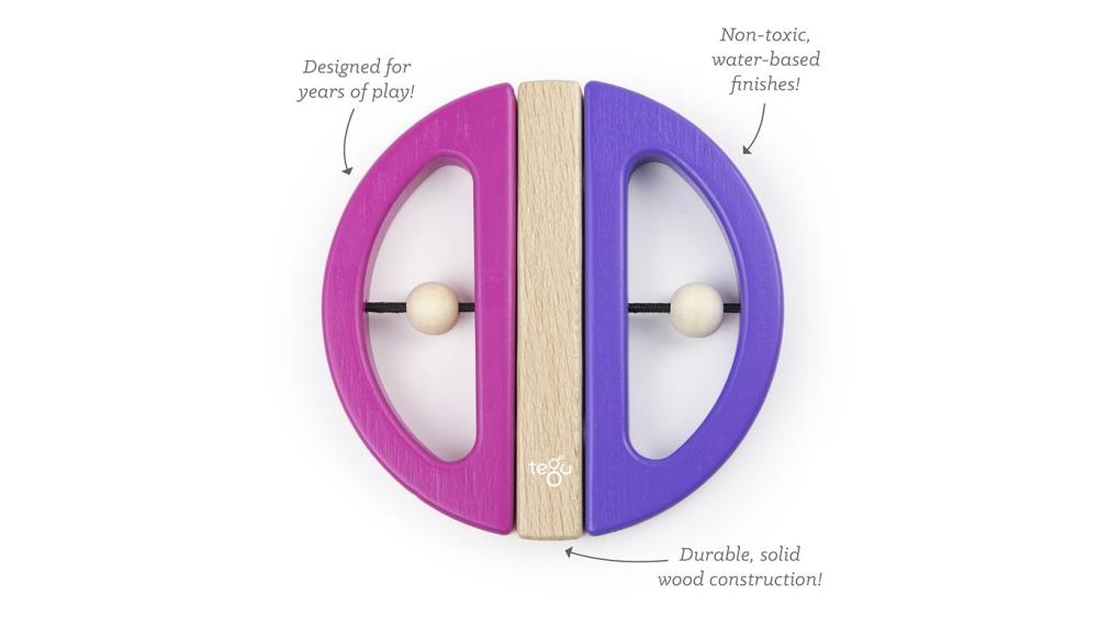 TEGU Drewniane klocki magnetyczne BABY AND TODDLER Swivel Bug Pink Purple