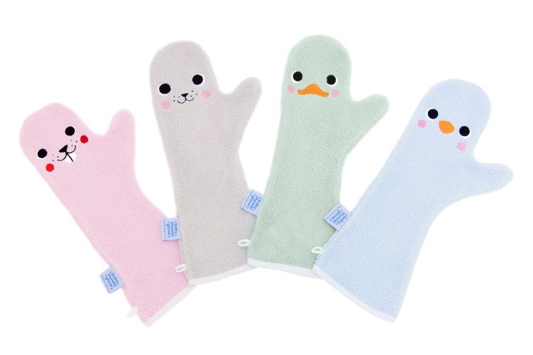 BABY SHOWER GLOVE Rękawiczka antypoślizgowa pod prysznic niebieska