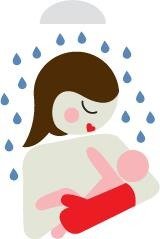 BABY SHOWER GLOVE Rękawiczka antypoślizgowa pod prysznic niebieska