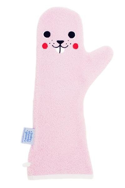 BABY SHOWER GLOVE Rękawiczka antypoślizgowa pod prysznic różowa