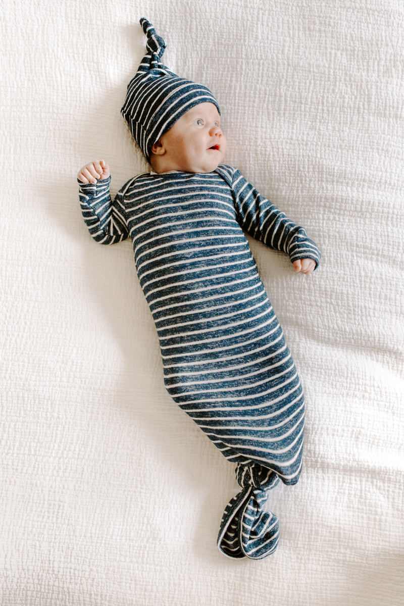aden+anais Śpiworek dzianinowy SNUGGLE KNIT NAVY STRIPE