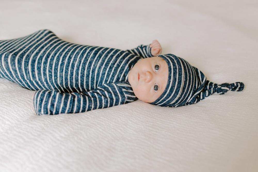 aden+anais Śpiworek dzianinowy SNUGGLE KNIT NAVY STRIPE
