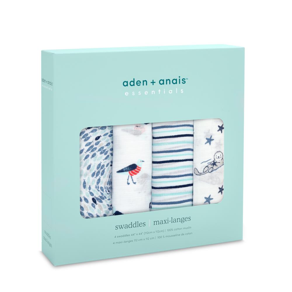 aden+anais ESSENTIALS Otulacze muślinowe SEASHORE 4 szt.