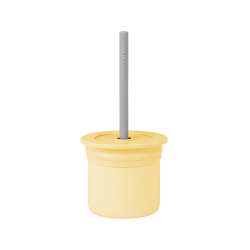 MinikOiOi silikonowy bidon i pojemnik na przekąski MELLOW YELLOW/GREY