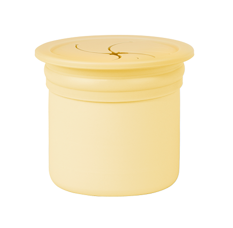 MinikOiOi silikonowy bidon i pojemnik na przekąski MELLOW YELLOW/GREY