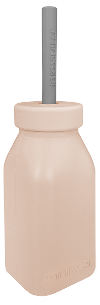 MinikOiOi Silikonowy bidon BUBBLE BEIGE/POWDER GREY