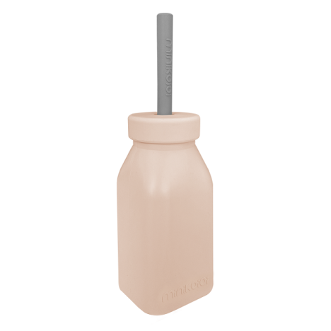 MinikOiOi Silikonowy bidon BUBBLE BEIGE/POWDER GREY